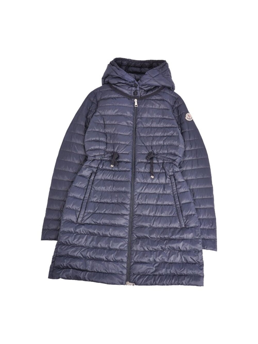 Moncler Coat Long Barbel Down Zip-up Nylon Navy 1